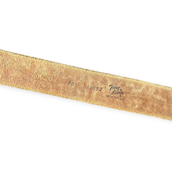 Tony Lama Tooled Leather Belt with Horse Buckle 30\